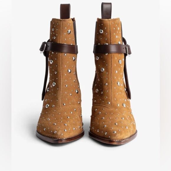 Zadig & Voltaire pointed toe boot Tyler Cecilia Dream Studded Suede. 39/8 New - Picture 1 of 16